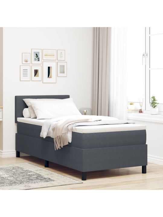 Gultas rāmis ar matriču tumši pelēks 100x200 cm korķa audums