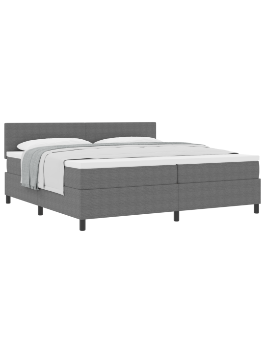 Kastes atsperes gulta ar matrači light grey 200x200 cm kordūras audums