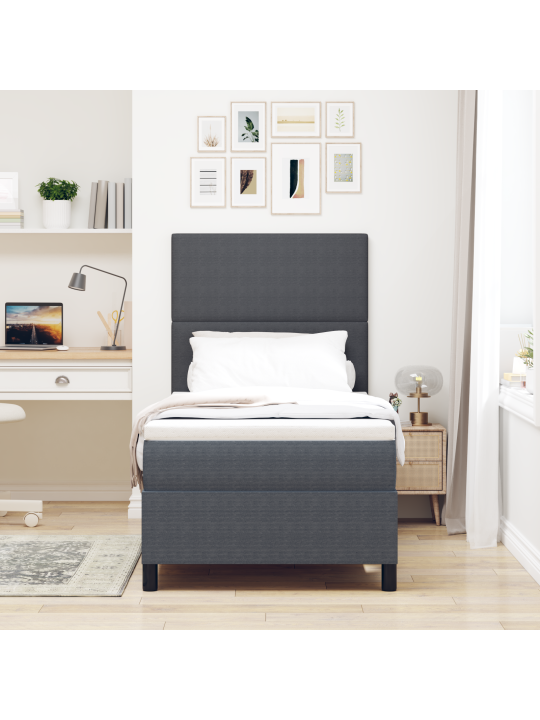 Kaste gulta ar matrača tumši pelēka 80x200 cm kordūras audums