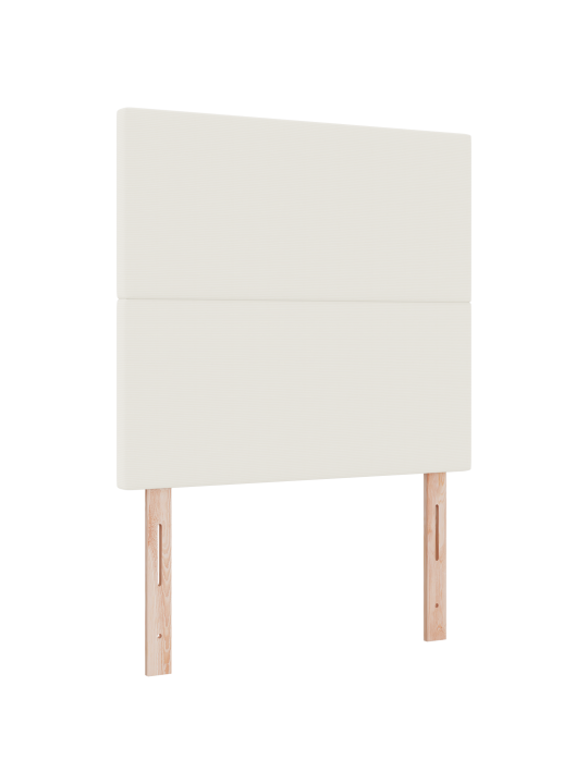 Kastīšu gulta ar matraci krēmkrāsā 80x200 cm korduroja audums