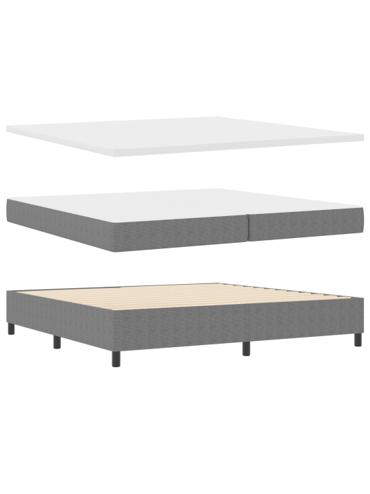 Gultas pamatne ar matraci gaiši pelēks 200x200 cm korduroja audums