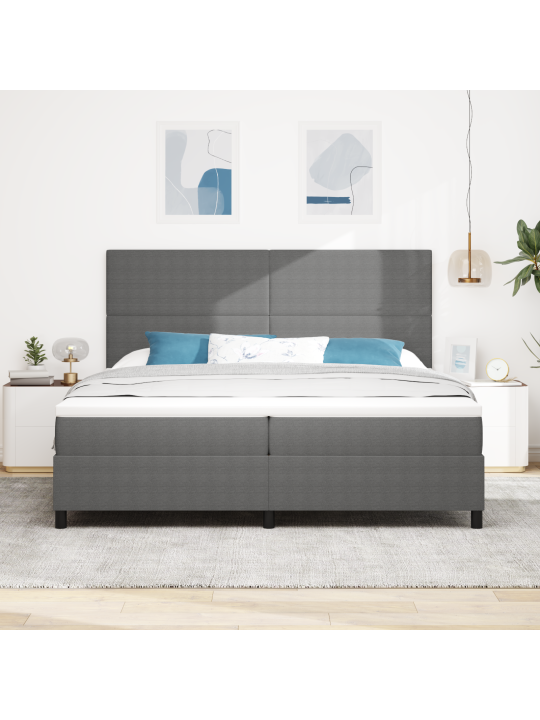 Gultas pamatne ar matraci gaiši pelēks 200x200 cm korduroja audums