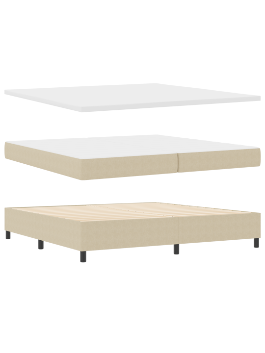 Box spring gulta ar matraci gaiši zaļā pelēkā krāsā 200x200 cm kordūras audums