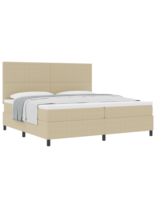 Box spring gulta ar matraci gaiši zaļā pelēkā krāsā 200x200 cm kordūras audums