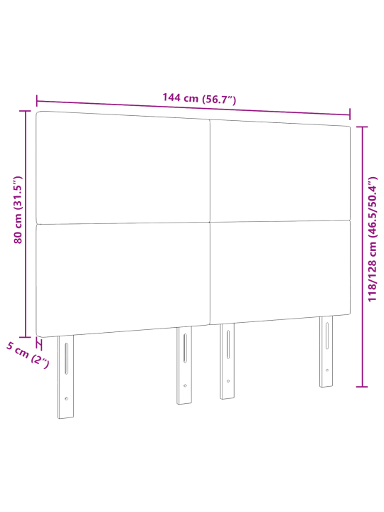 Gultas galvgalis vienkāršs dizains tumši pelēks 140 cm korduroja audums