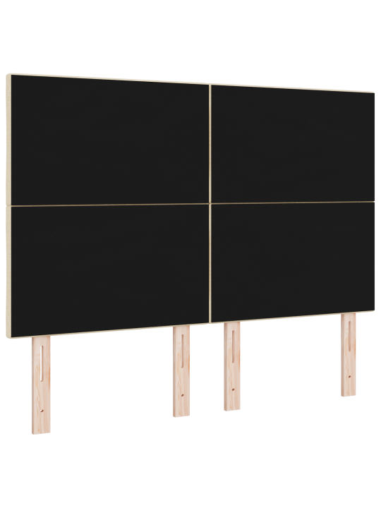 Gultas galvgalis dimantu bloku dizains krēmkrāsas 140 cm audums