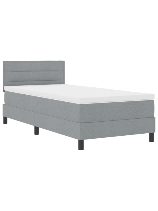 Kastē gultas matrača gaismas pelēka 90x190 cm audums