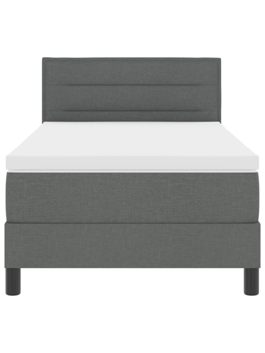 Box spring gulta ar matraci tumši pelēks 90x190 cm audums