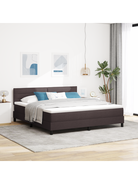 Kaste spring gulta ar matraci tumši brūna 180x200 cm audums