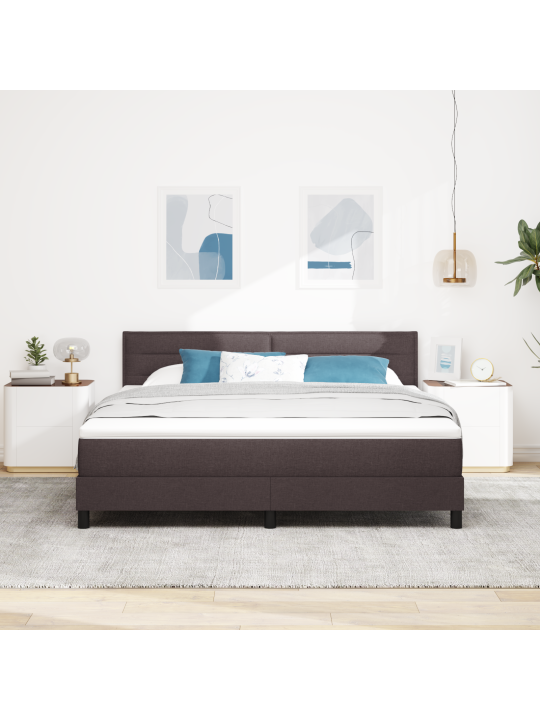 Kaste spring gulta ar matraci tumši brūna 180x200 cm audums