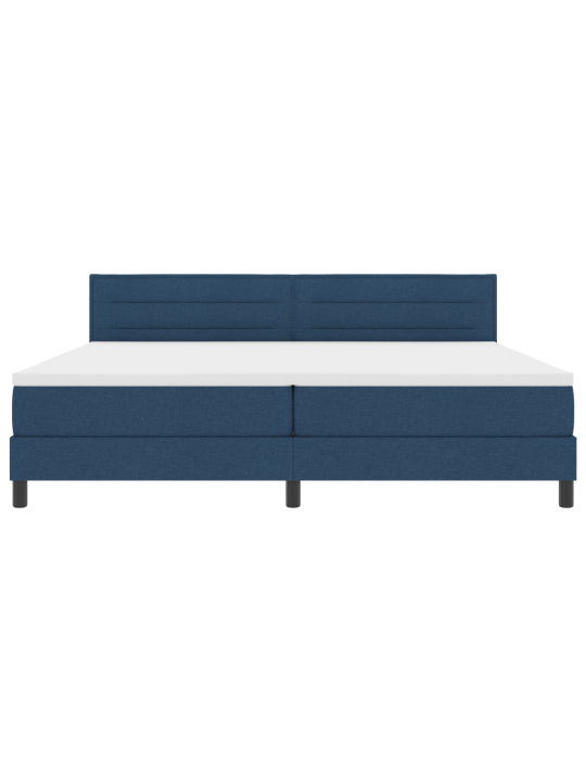 Box spring gulta ar matraci zila 200x200 cm audumā