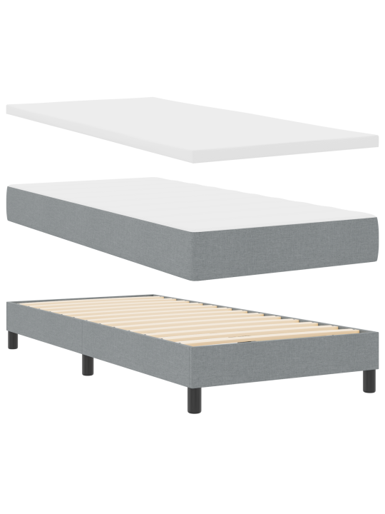 Gultas pamatne ar matraci Gaiši pelēka 80x200 cm Audums