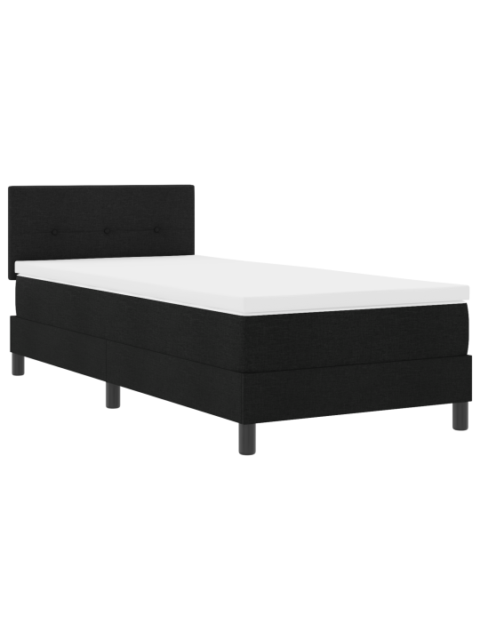 Kastes atsperu gulta ar matraci melna 80x200 cm audums