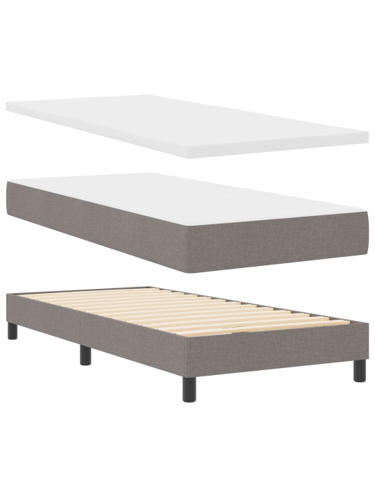 Gultas rāmis ar matraci taupe 80x200 cm audums