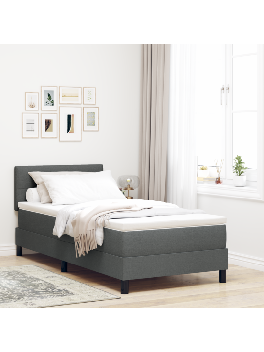 Gultnes pavasara gulta ar matraci tumši pelēka 90x190 cm audums