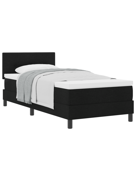 Lielā gulta ar matraci melns 90x200 cm audums