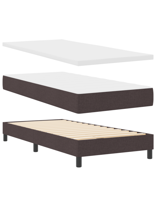 Kastītes gulta ar matraci tumši brūns 100x200 cm audums