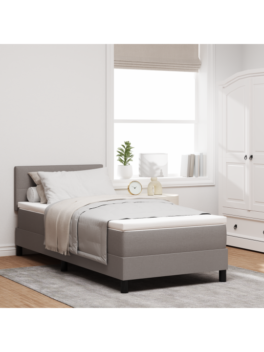 Gultas rāmja gulta ar matraci taupe 100x200 cm audums