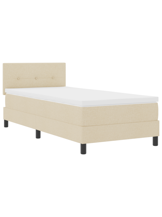 Gultas rāmja atsperes gulta ar matraci krēmkrāsā 100x200 cm audums