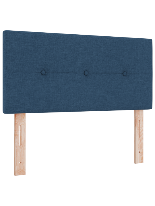 Kastē ievietota gulta ar matraci zila 100x200 cm audums