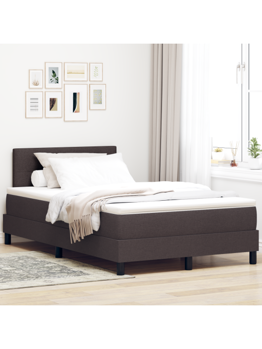 Gultas kaste ar matraci tumši brūna 120x190 cm audums