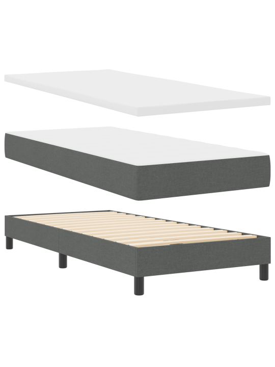 Gultas pamats ar matraci tumši pelēks 120x200 cm audums