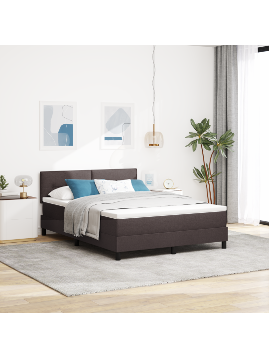 Lauzta gulta ar matraci tumši brūna 160x200 cm audums