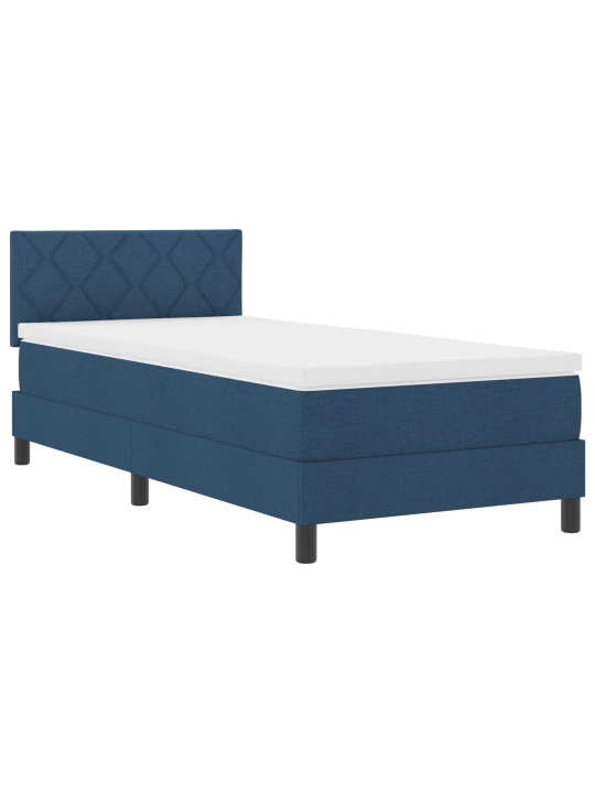 Kastes atsperes gulta ar matraci zila 90x190 cm audums