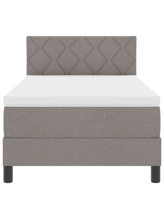 Atsperu gulta ar matraci taupe 90x200 cm audums