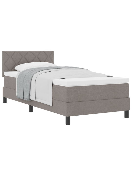 Atsperu gulta ar matraci taupe 90x200 cm audums