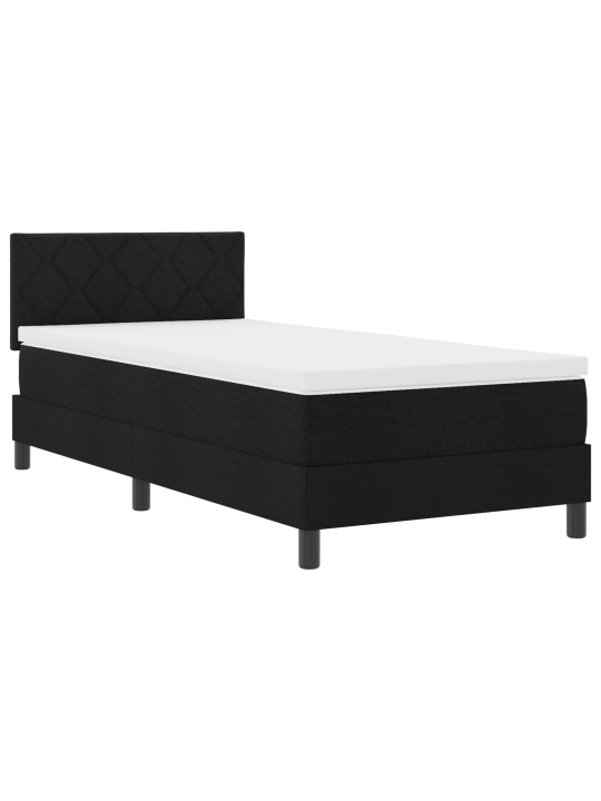 Kastes atsperu gulta ar matraci melna 100x200 cm audums