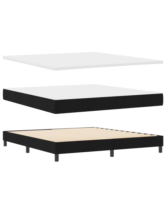 Gultas rāmja un matraca komplekts melnā krāsā 180x200 cm audums