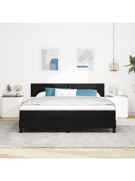 Gultas rāmja un matraca komplekts melnā krāsā 180x200 cm audums