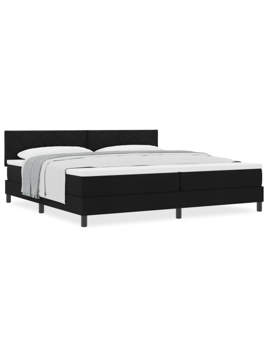 Gultas atsperes gulta ar matraci melnā 200x200 cm audumā