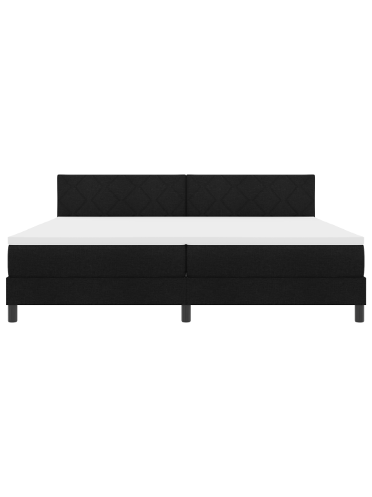 Gultas atsperes gulta ar matraci melnā 200x200 cm audumā