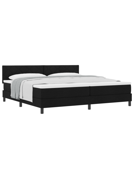 Gultas atsperes gulta ar matraci melnā 200x200 cm audumā