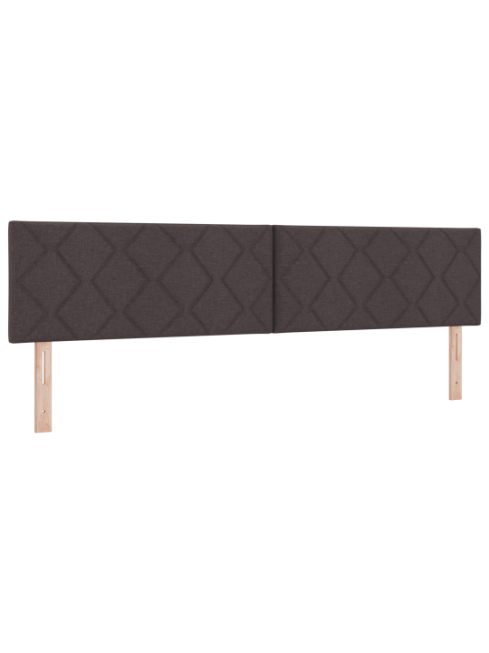 Box spring gulta ar matraci tumši brūnā krāsā 200x200 cm audums