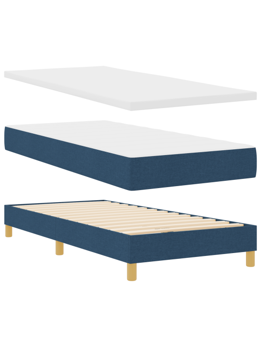 Pakošanas gulta ar matraci zila 90x200 cm audums