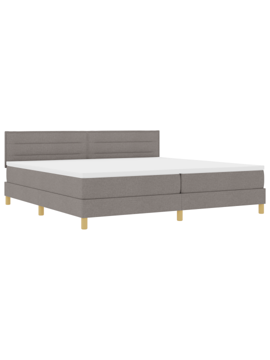 Kaste ar atsperēm gulta ar matraci pelēkbrūnā 200x200 cm audums