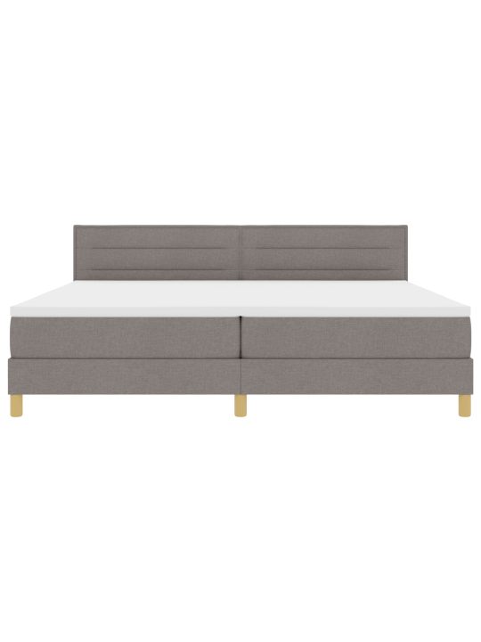 Kaste ar atsperēm gulta ar matraci pelēkbrūnā 200x200 cm audums