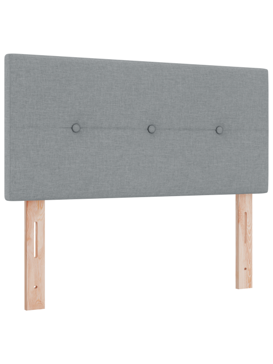 Kastītes gulta ar matraci gaiši pelēks 80x200 cm audums