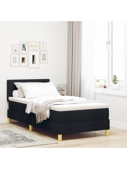 Kasta gulta ar matraci melnā krāsā 80x200 cm audumā