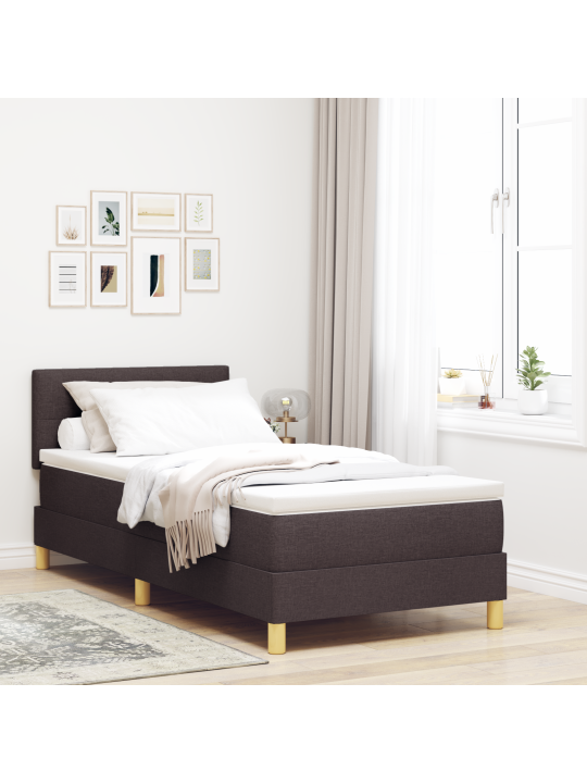 Kastveida gulta ar matraci tumši brūna 90x200 cm audums