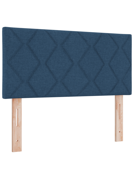 Kastītes atsperu gulta ar matraču zila 100x200 cm audums