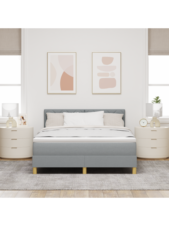 Piekare gulta ar matraci gaiši pelēka 140x190 cm audums