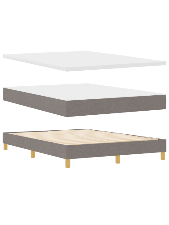 Kastītes atsperu gulta ar matraci taupe 140x200 cm audums