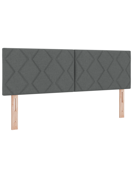 Kastītes gulta ar matraci tumši pelēka 160x200 cm audums