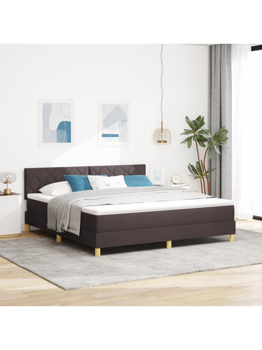 Kastes pavasara gulta ar matraci tumši brūna 180x200 cm audums