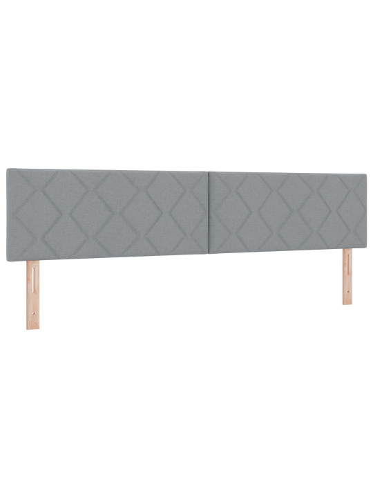 Kaste atsperu gulta ar matraci gaiši pelēks 200x200 cm audums