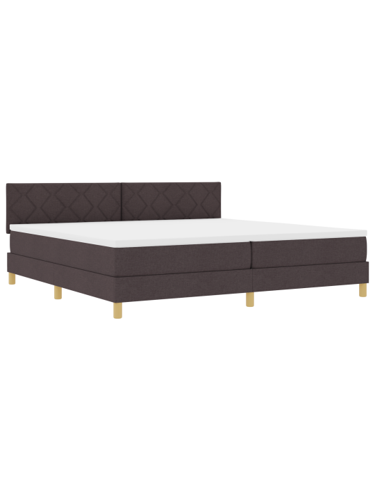 Kaste spožs gulta ar matraci tumšbrūnā krāsā 200x200 cm audums